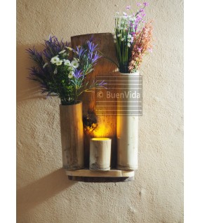 Decoración de bambú y madera flotante